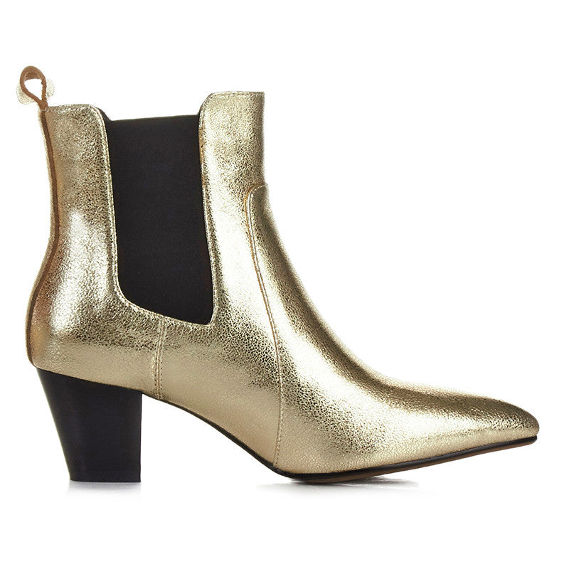 Bright Silver Gold Ankle Boots – So Chic Fashions