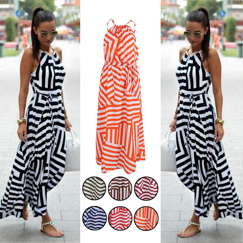 striped summer maxi dress