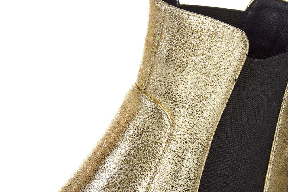 Bright Silver Gold Ankle Boots – So Chic Fashions