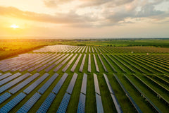 Solar Panels at Sunset