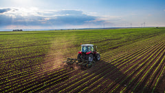 Tractor Cultivating a Field