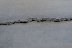 Crack in sidewalk