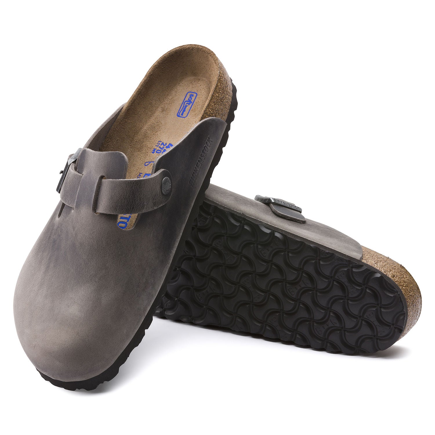 birkenstock boston soft footbed iron oiled leather