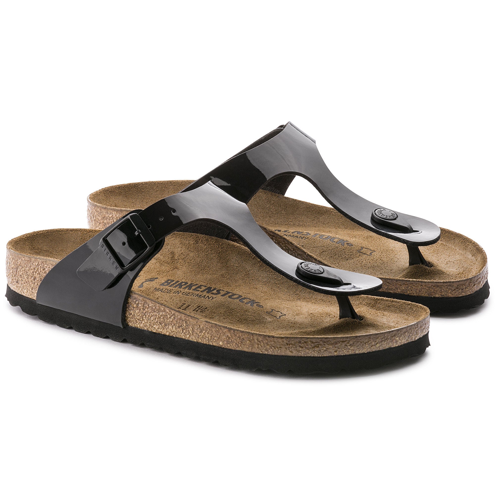 black patent gizeh birkenstock