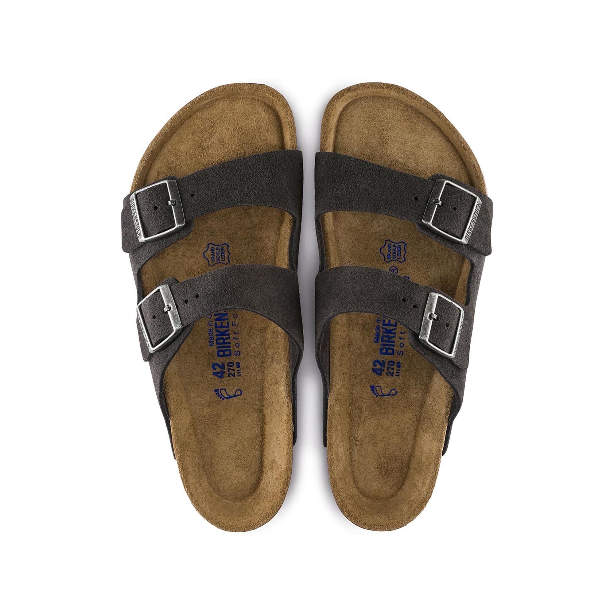 birkenstock arizona soft footbed velvet grey suede