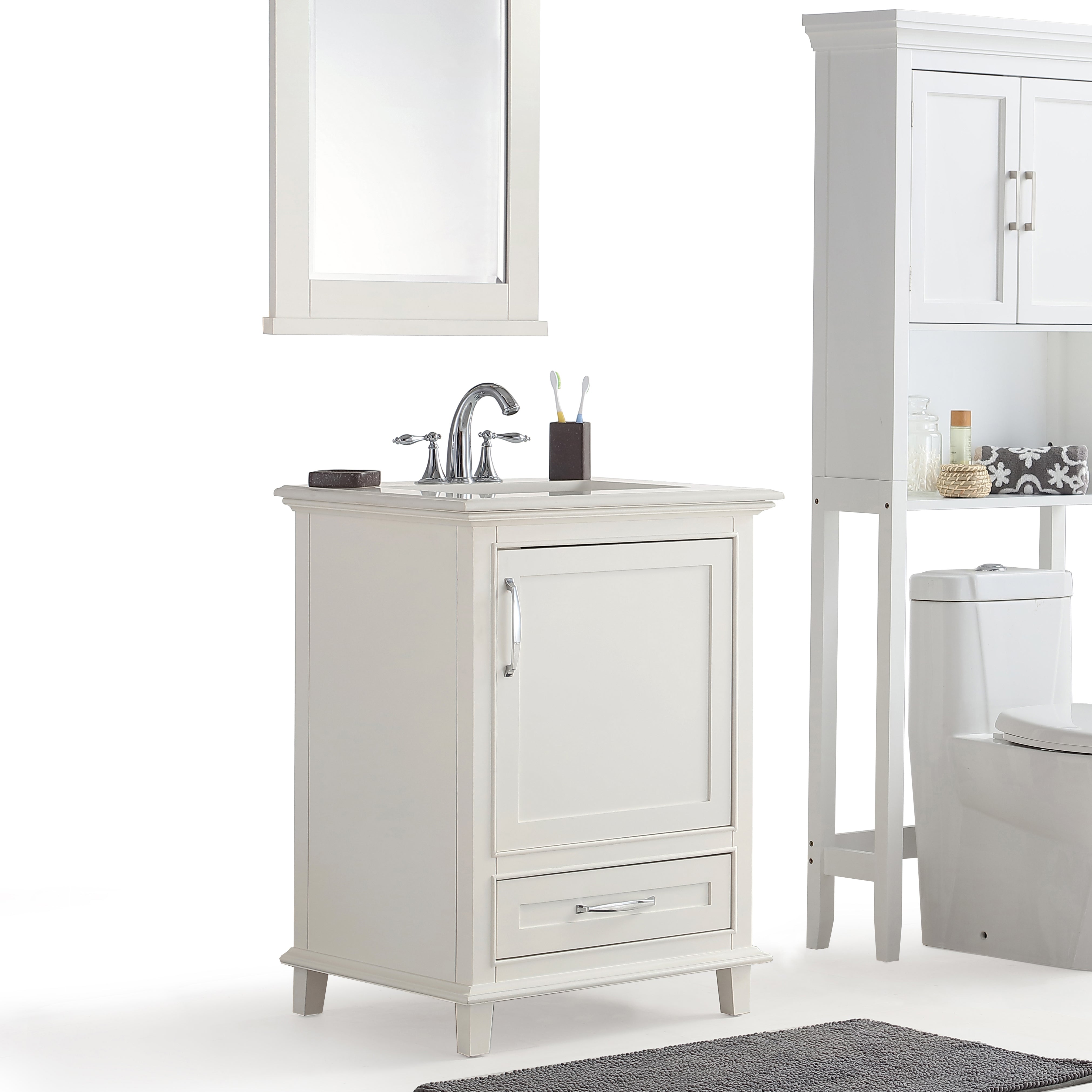 Ariana 24 inch Bath Vanity with Bombay White Engineered ...