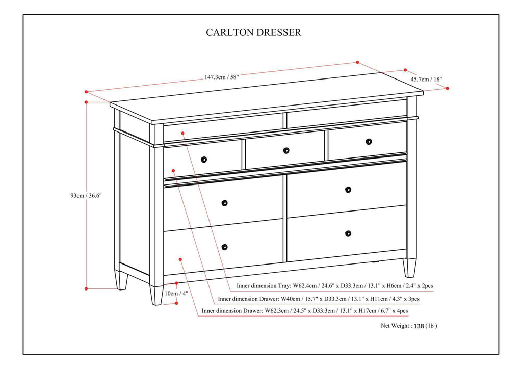 Carlton Bedroom Dresser Simpli Home