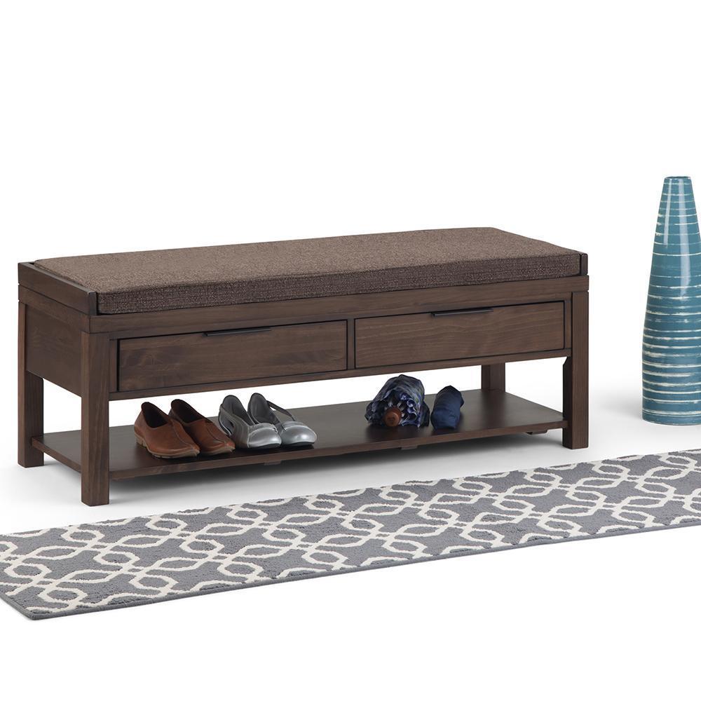 Hollander Entryway Bench With Cushion Simpli Home