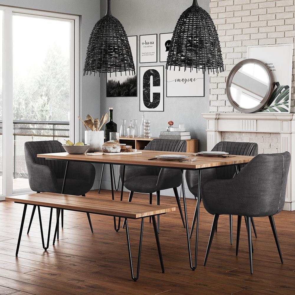 contemporary bench dining set