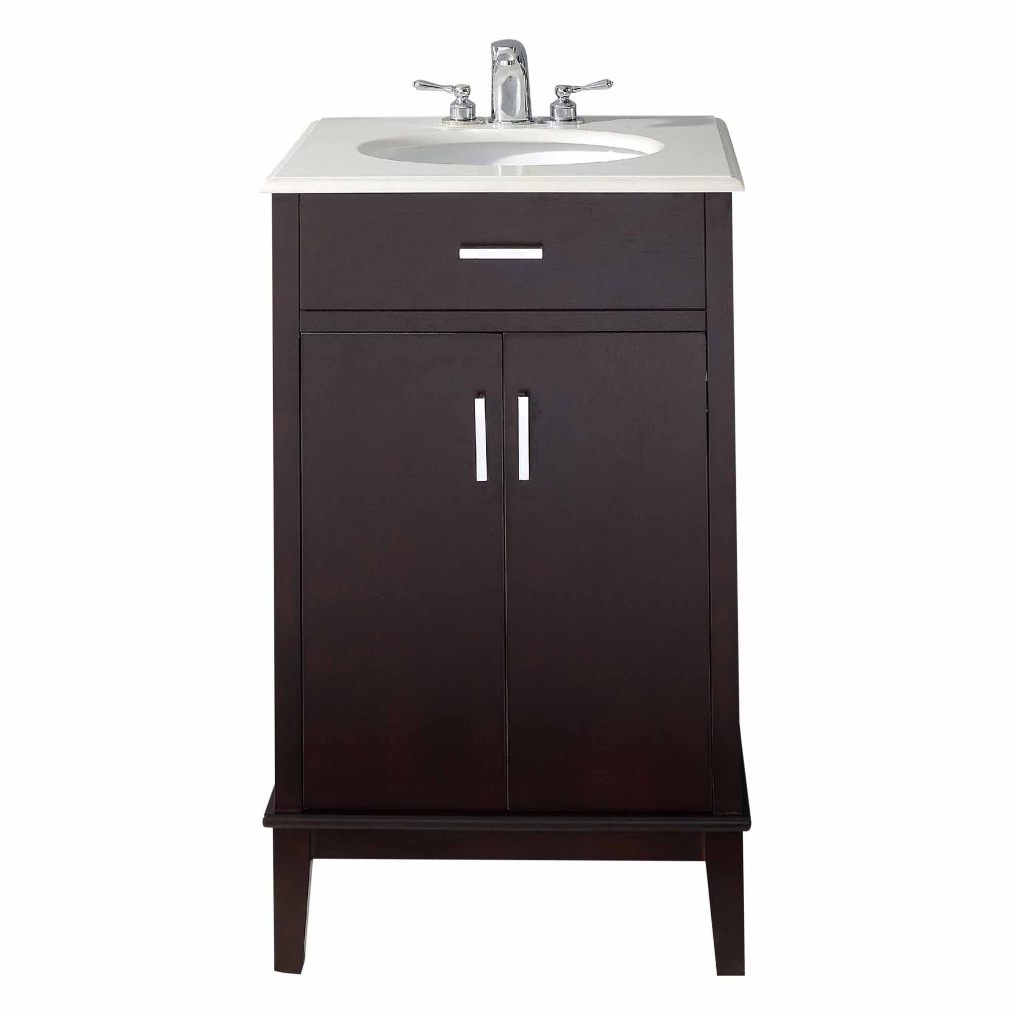 Simpli Home Urban Loft 24 Inch Contemporary Bath Vanity In Dark Espresso Brown With White Engineered Quartz Marble Top Kitchen Bath Fixtures Bonsaipaisajismo Bathroom Sink Vanities Accessories