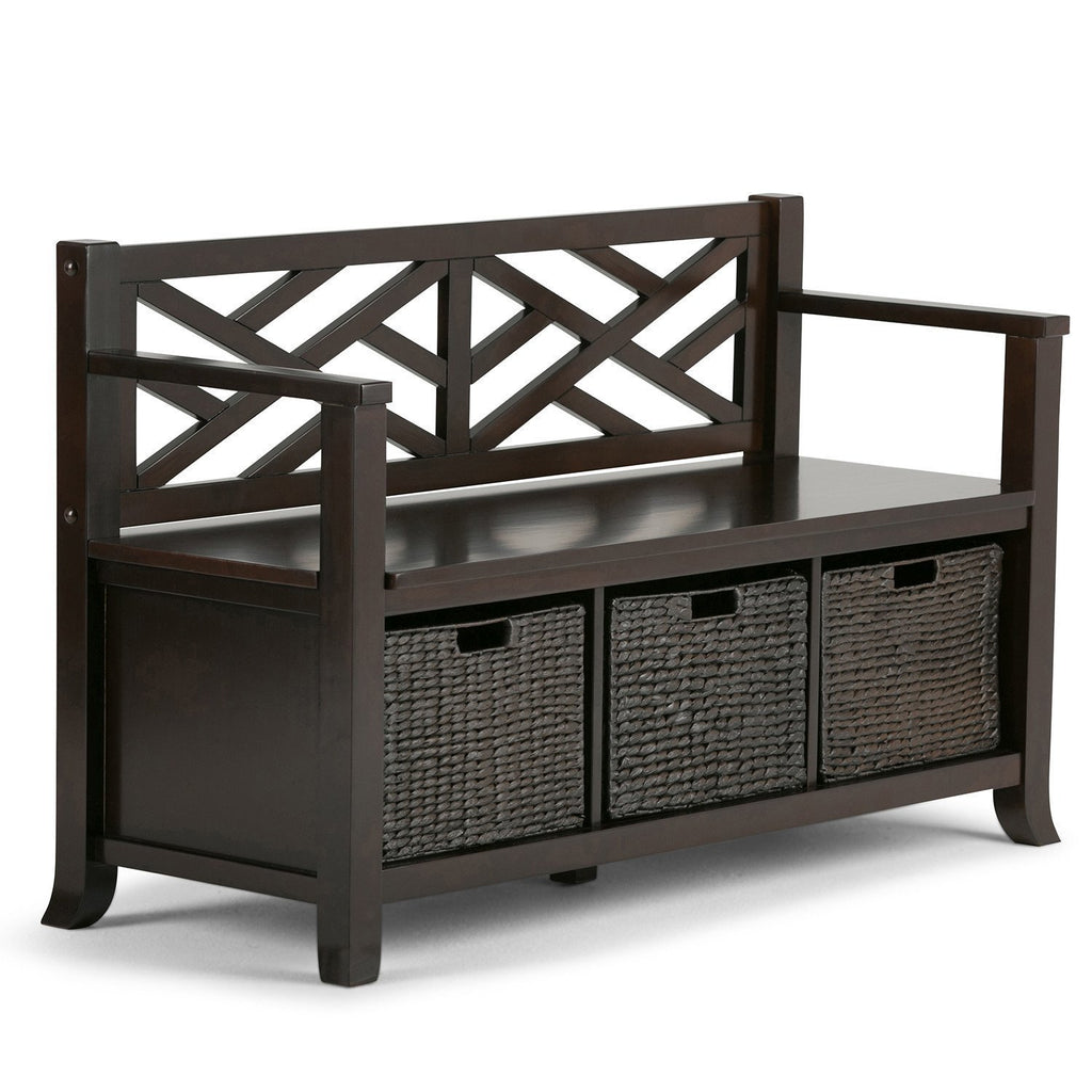 Adrien Storage Bench With Basket Storage Simpli Home