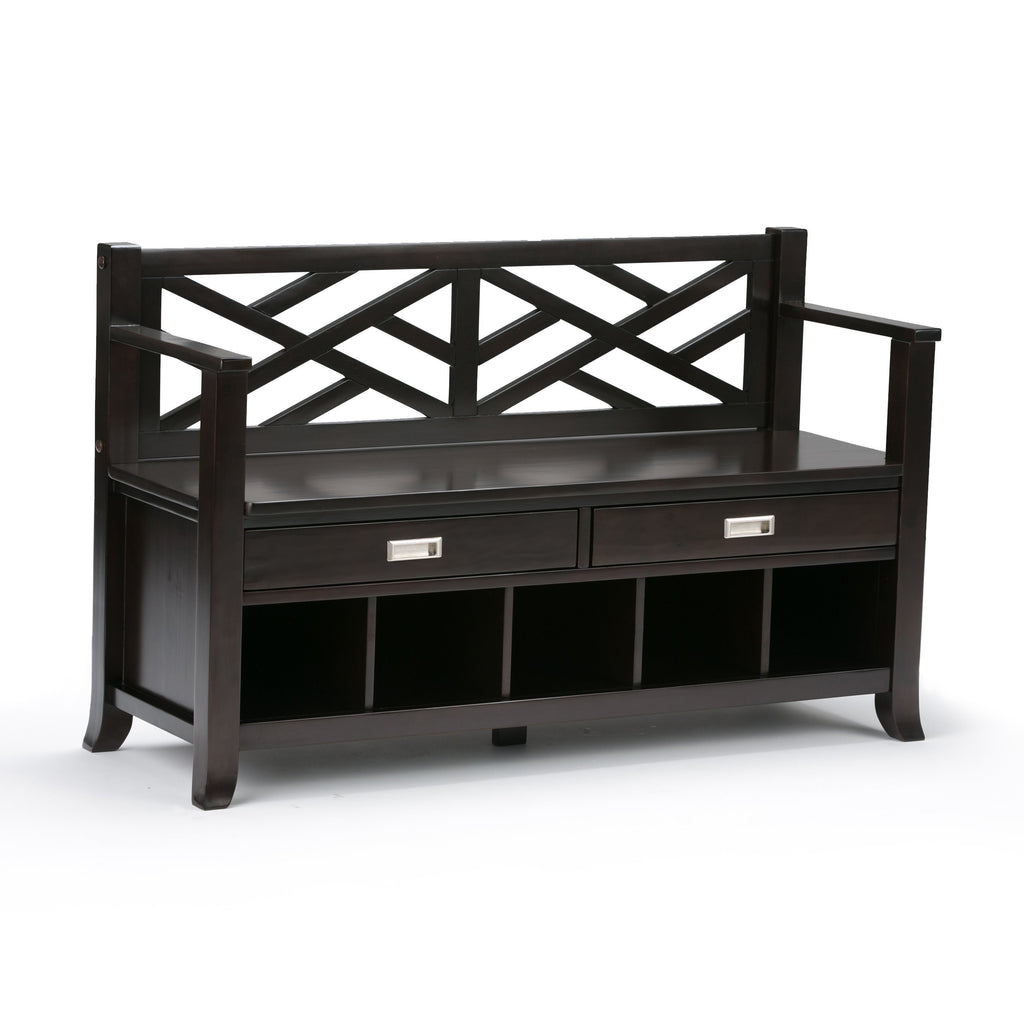 Sea Mills Entryway Storage Bench With Drawers Cubbies Simpli Home