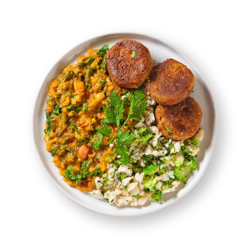 Organic Vegetable Fritters With Kale Dahl Broccoli And Cauliflower R Thr1ve