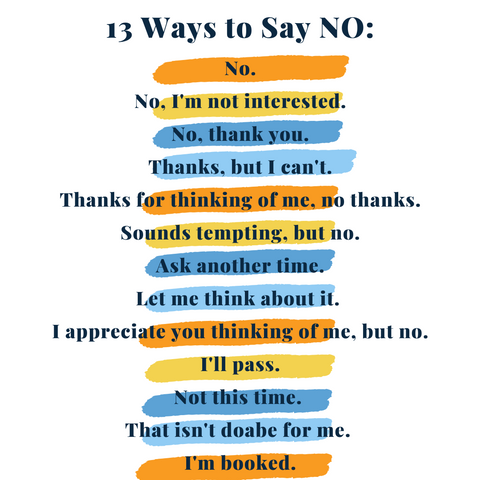 13 Ways to Say No