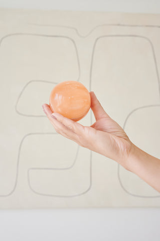 orange selenite sphere