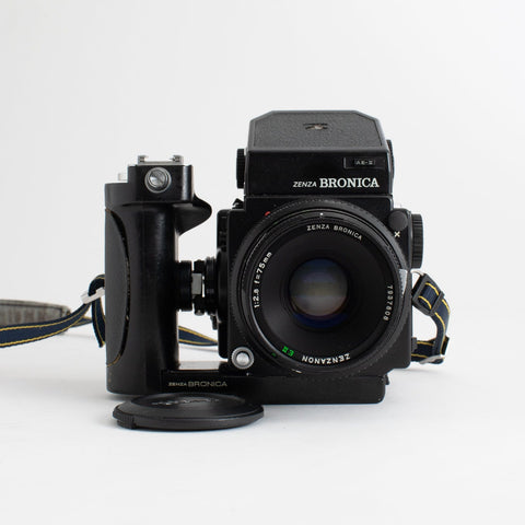 Zenza Bronica ETRS with 75mm F2.8 Lens and Grip – Film Supply Club