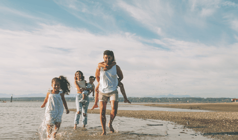 Spending quality time together as a family on the beach