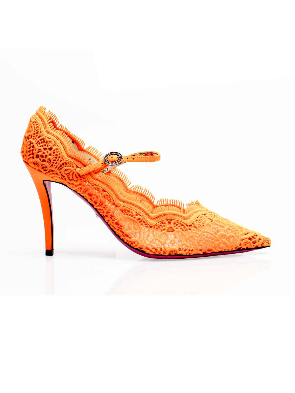 neon orange high heels