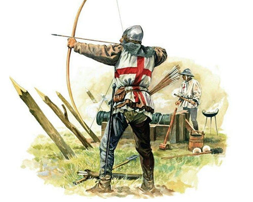English Longbow Archer shooting an arrow