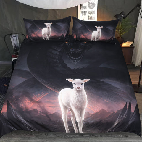 Satanic Skull Melting Inverted Pentagram 3 Piece Duvet Set-baphomet Bed  Cover-baphomet Bedding-satanic Home Decor-satanic Decor 