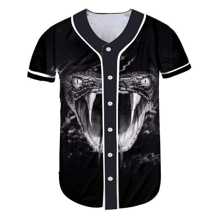 Herogameszone Head Snake 3D T-Shirt Baseball Jersey XXS 3D T-Shirt Baseball Jersey
