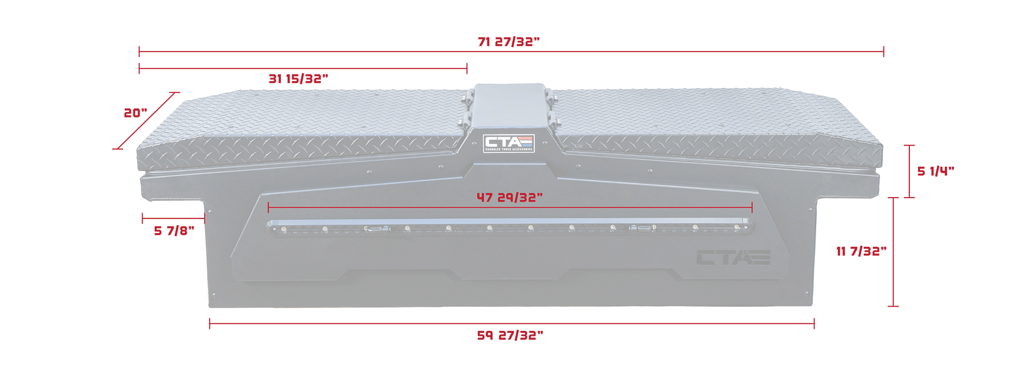 Image of Apex Truck Toolbox dimensions. | Chandler Truck Accessories