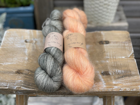 Two skeins of hand dyed yarn