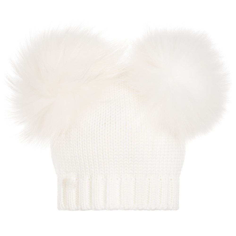 cream pom pom hat