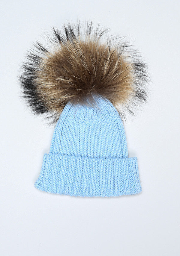 blue pom pom hat