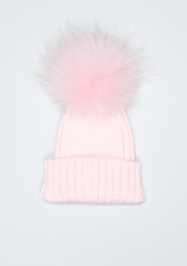 baby pom pom hat pink