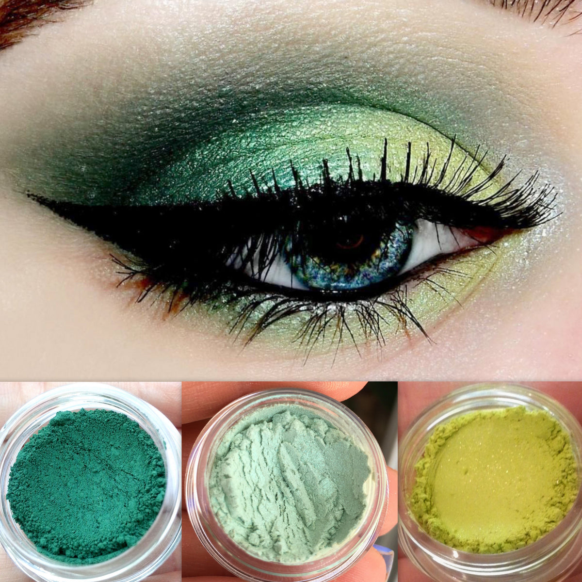 green eyeshadow