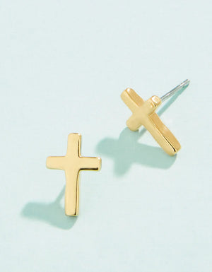 Spartina 449 Splash Collection Cross Stud Earrings - Gold - Eclectic Boutique