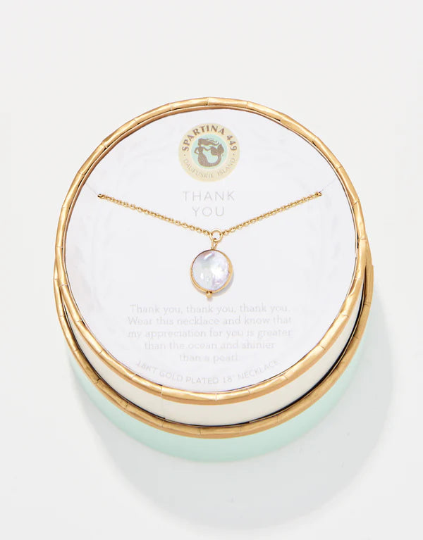 Spartina 449 Sea La Vie Necklace - Thank You/Coin - Gold