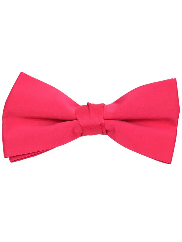 Men's Satin Clip On Bow Tie - Fuchsia