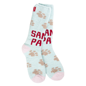 World's Softest Socks Holiday Christmas Cozy Crew Socks - Santa Paws - Eclectic Boutique