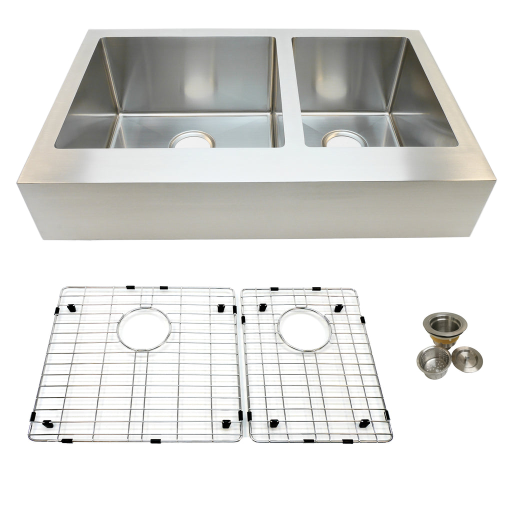 36" Retrofit Farmhouse Sink Short 6" Front Apron Double ...