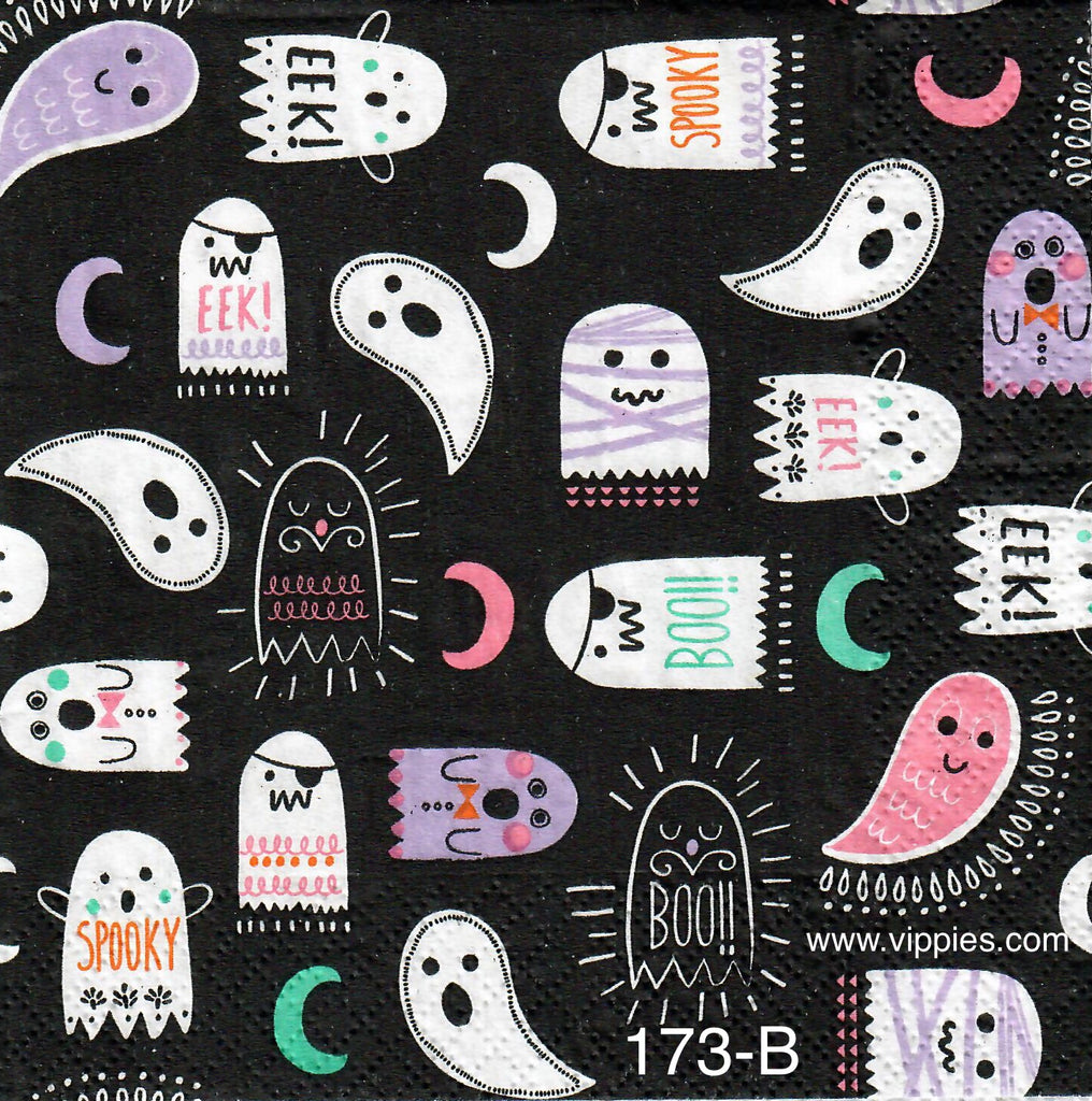 HWN-173 Cartoony Ghosts Napkin for Decoupage – Vippies Designs