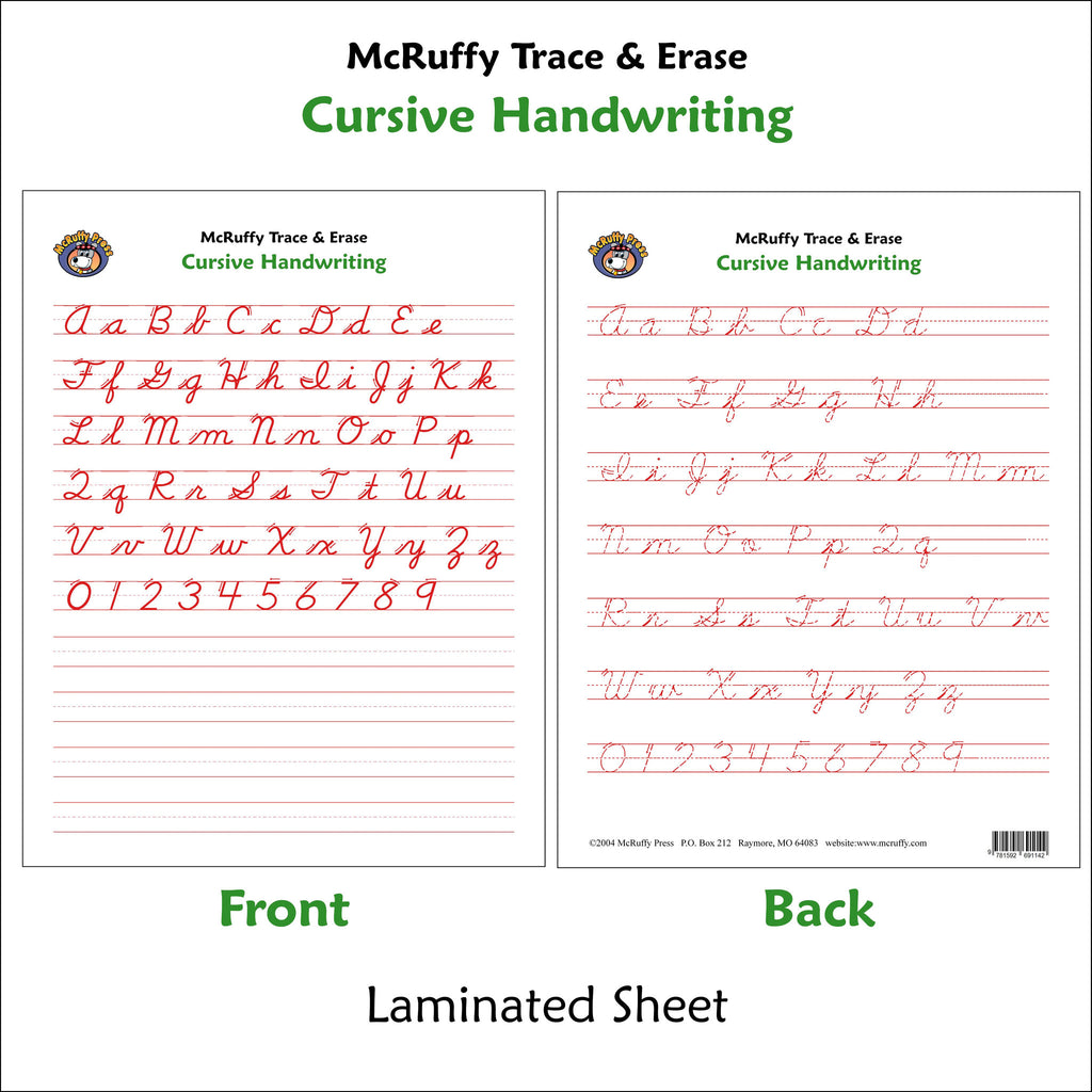 Trace and Erase - Cursive | McRuffy Press