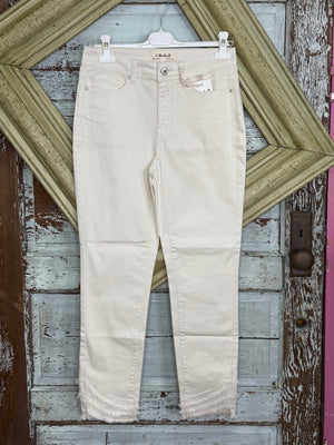 Charlie B Natural Ripped Hem Jean - Felecia Bella