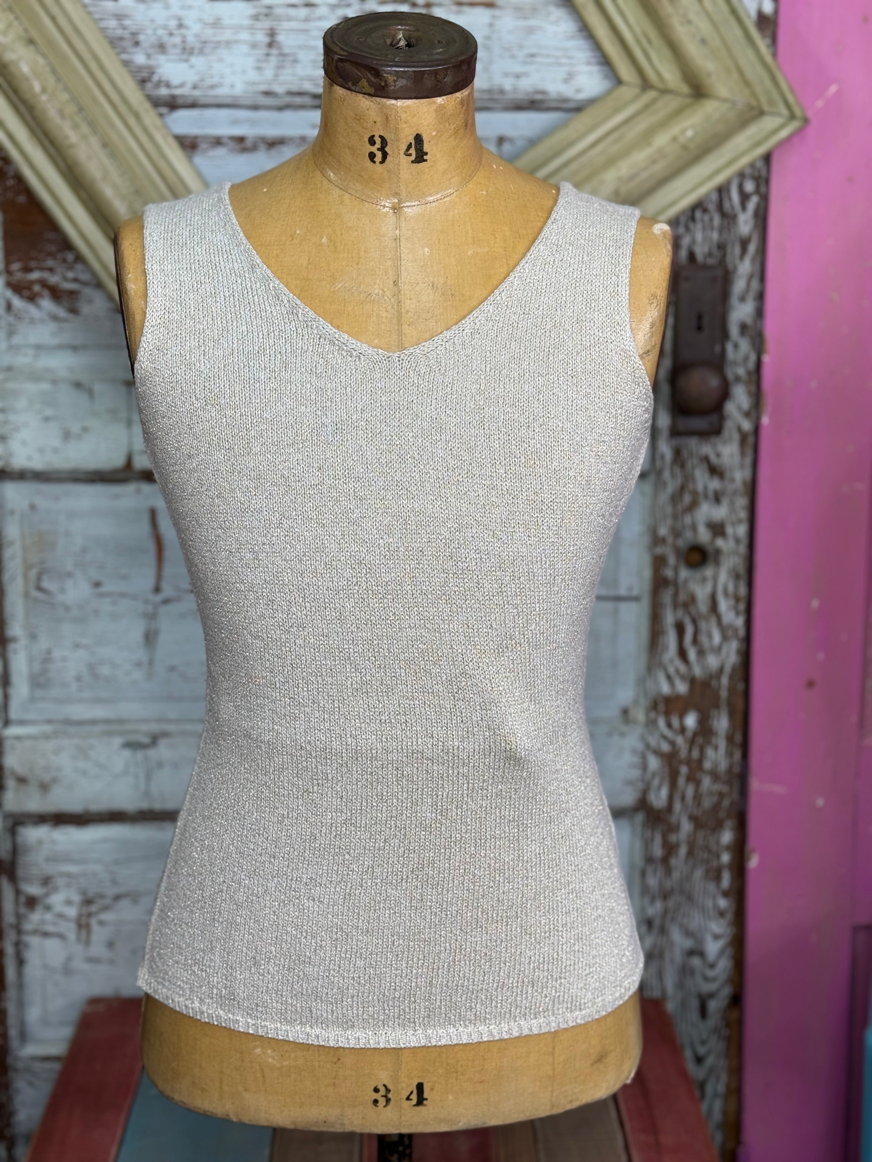 Charlie B Gold V Neck Knit Cami