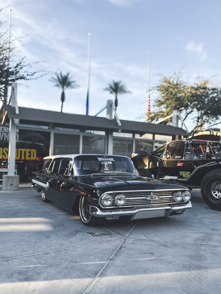 Vehicle displayed outside at SEMA 2023