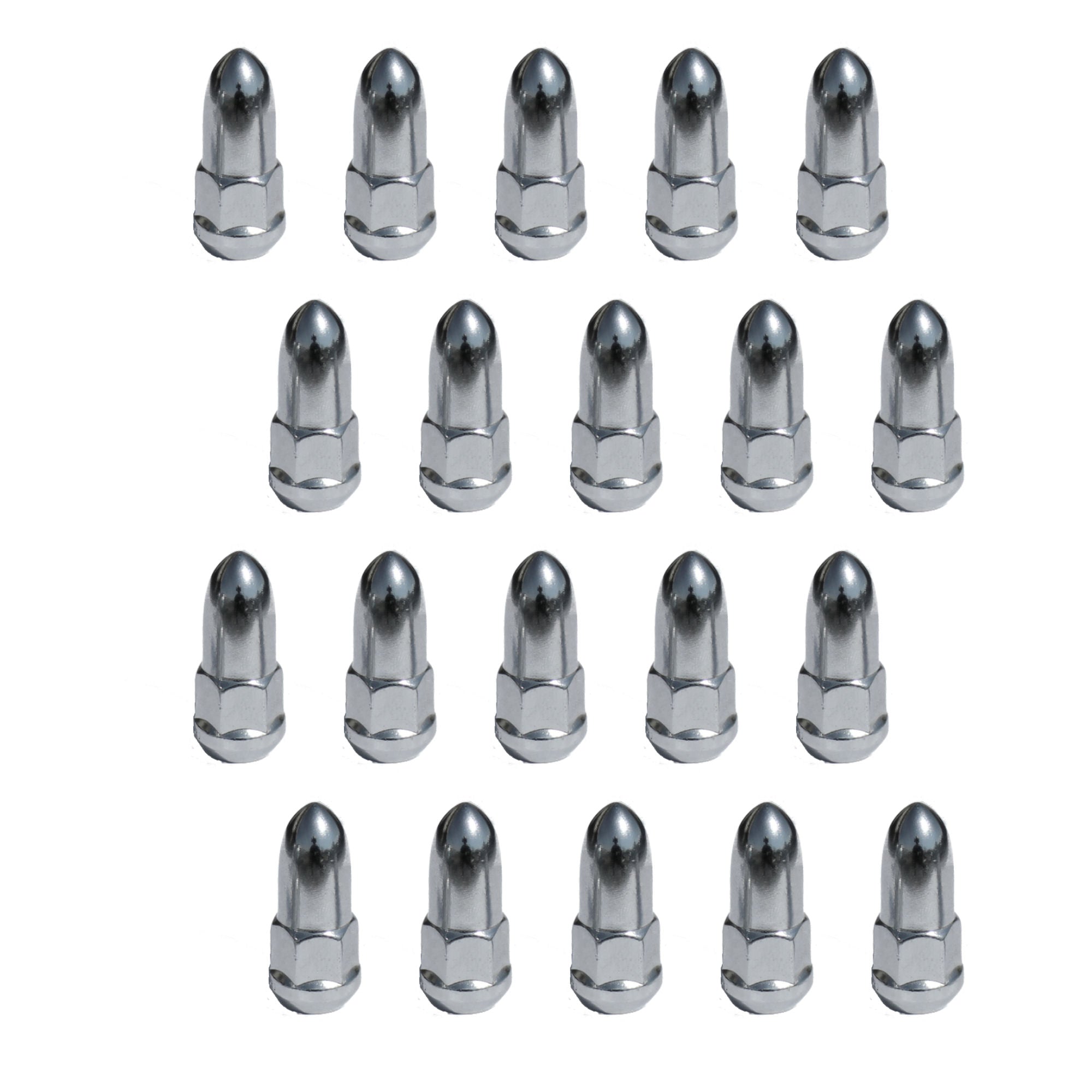 12 X 1 5 Passenger Bullet 17mm Head Chrome Lug Nuts Titan Wheel Ac Titan Wheel Accessories