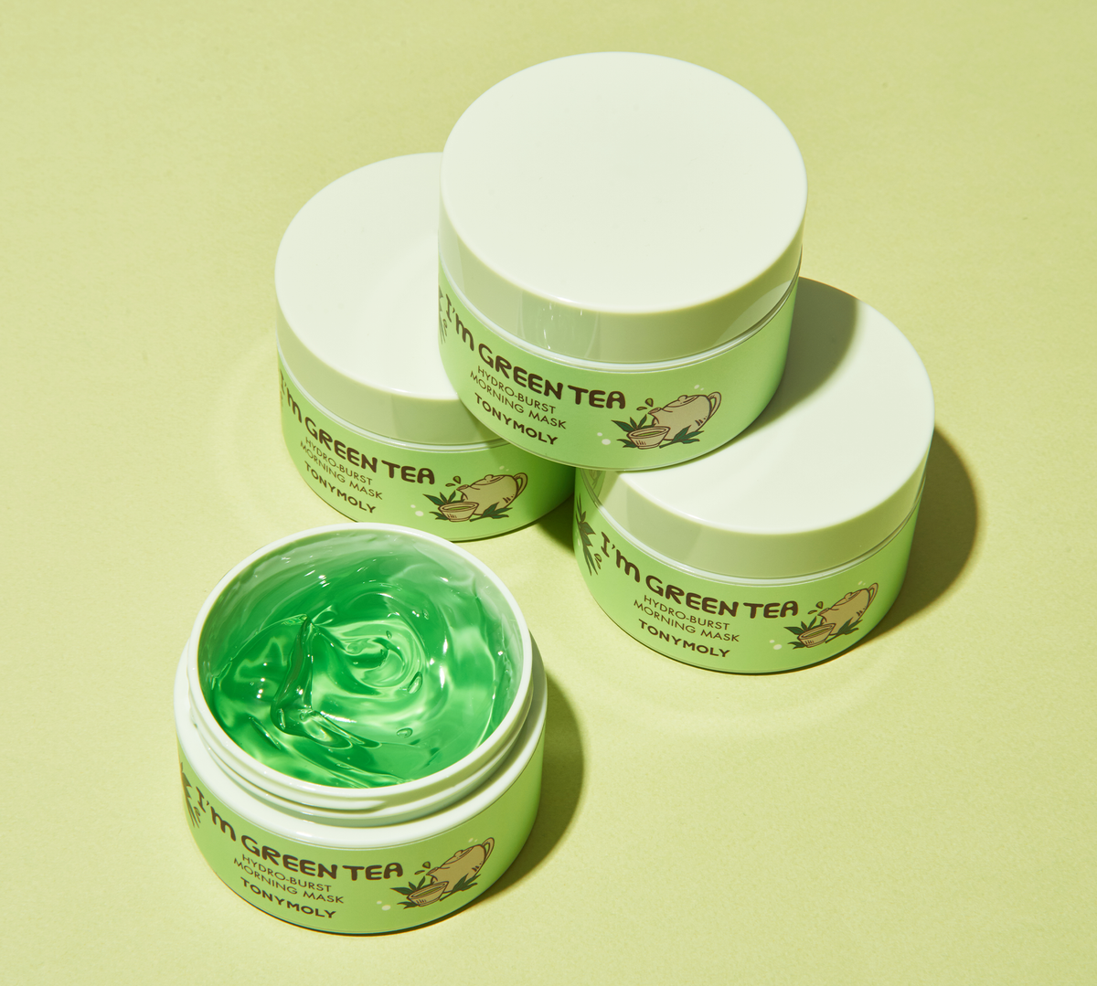 Смываемые корейские маски. Green Tea extract Skincare Wallpaper.