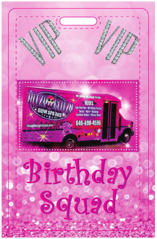 Ritzy Glitzy Girls Spa Birthday Party VIP Badge for Kids
