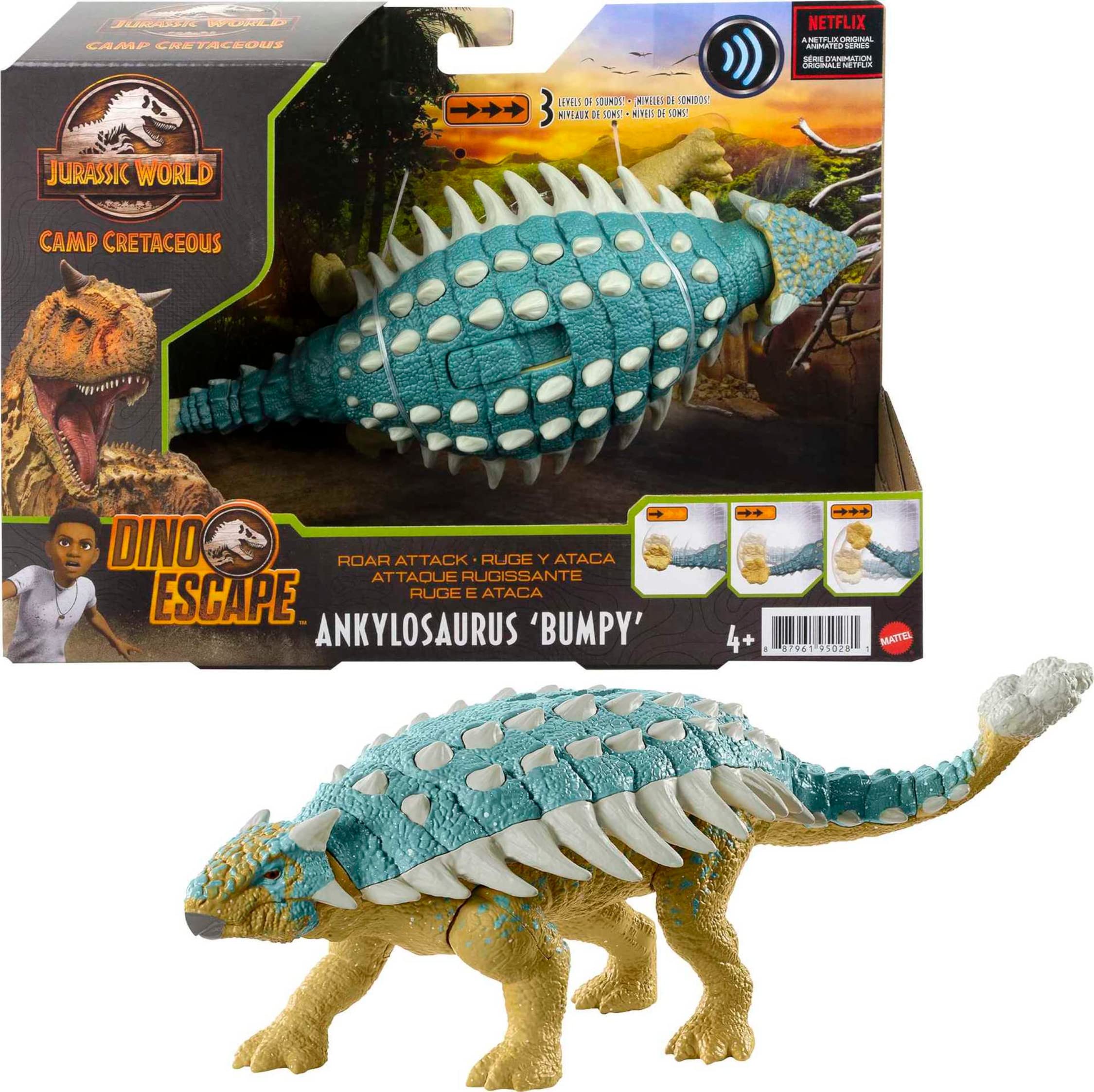 jurassic world camp cretaceous roar attack ankylosaurus bumpy figure