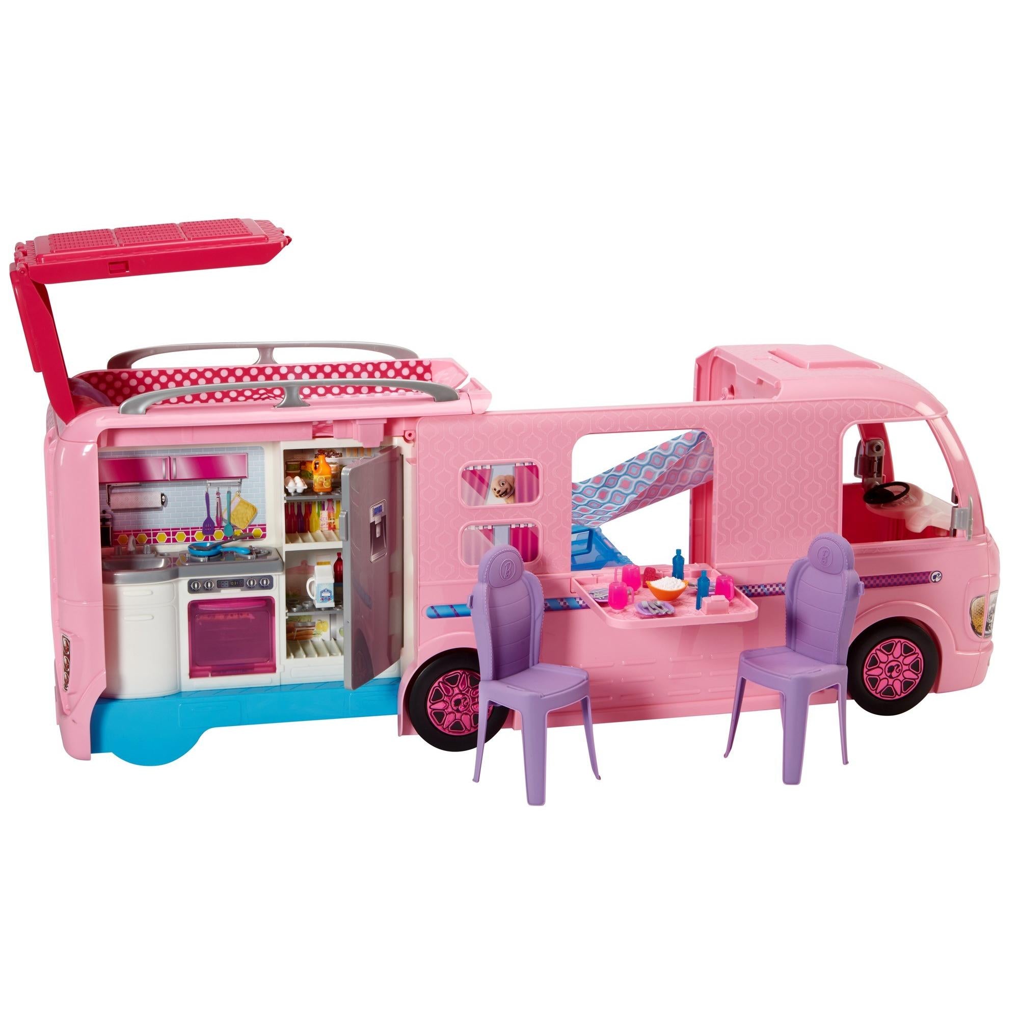 Машина для кукол купить. "Волшебный раскладной фургон" fbr34. Mattel Barbie fbr34 Волшебный раскладной фургон. Барби кемпер fbr34. Фургон Барби Camper.