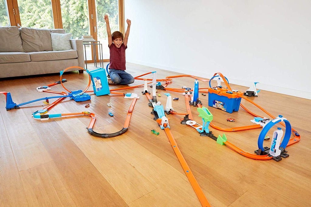 hot wheels track builder system multi loop box