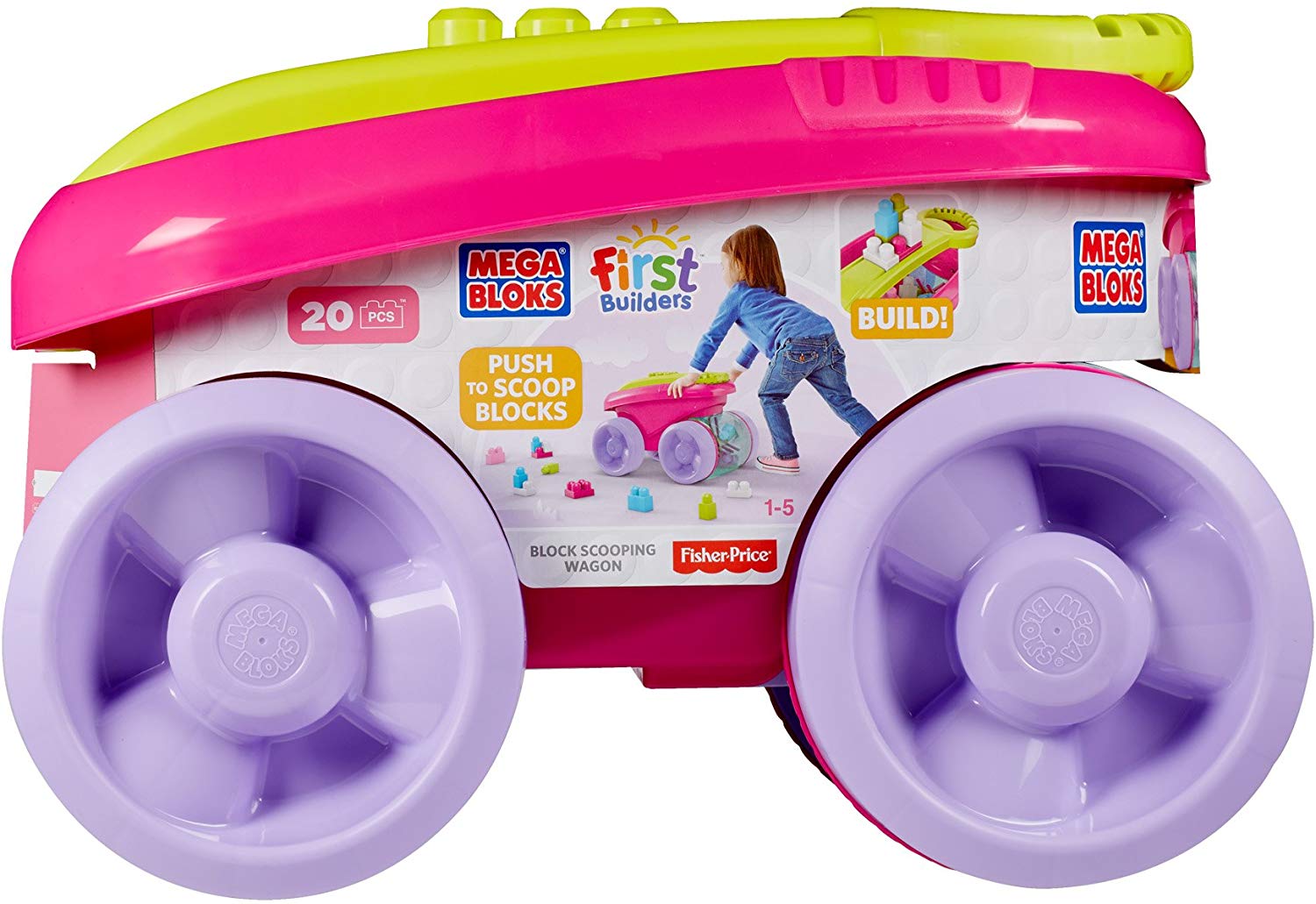 mega bloks scooping wagon pink