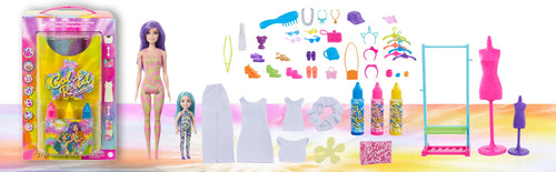 Barbie Color Reveal Set with 50+ Surprises Including 2 Dolls, 3 Pets & 36  Slumber Party-Themed Accessories; Water Reveals Dolls' & Pets' Looks 