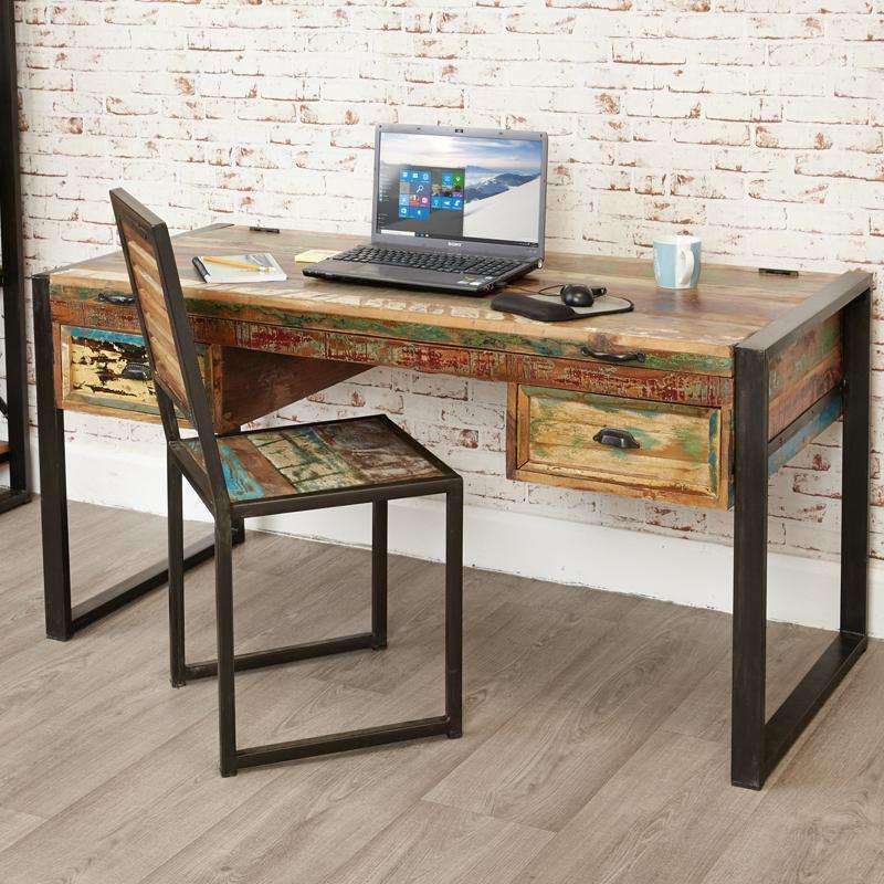 Urban Elegance Reclaimed Home Desk/Dressing Table - Office Furniture Direct